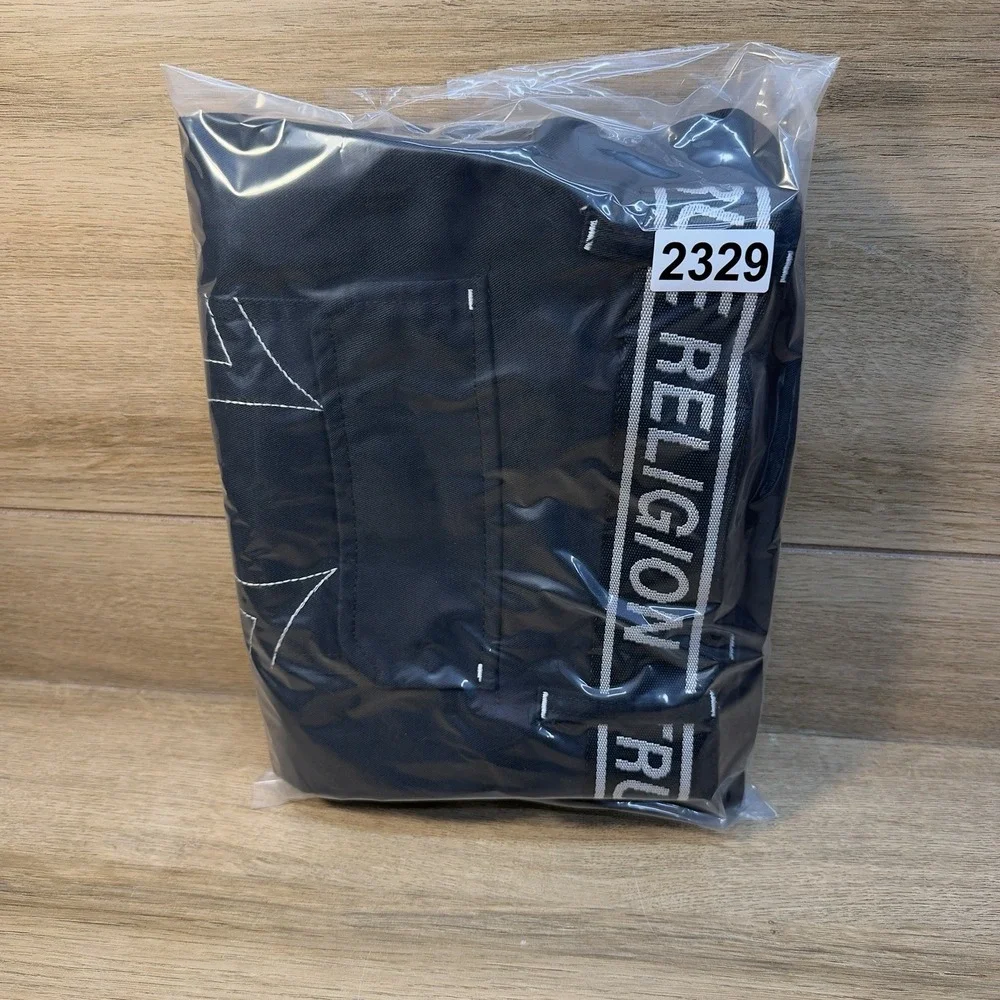 True Religion Belted Utility Cargo Shorts Mens 34 Black Contrast Stitch 12
